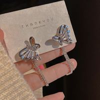 Fashion Butterfly Alloy Tassel Plating Inlay Rhinestones Women's Drop Earrings 1 Pair main image 1
