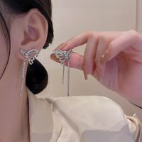 Fashion Butterfly Alloy Tassel Plating Inlay Rhinestones Women's Drop Earrings 1 Pair main image 3