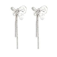 Fashion Butterfly Alloy Tassel Plating Inlay Rhinestones Women's Drop Earrings 1 Pair main image 2