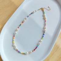 Retro Multicolor Natural Freshwater Pearl Beaded Necklace 1 Piece main image 5