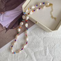 Retro Multicolor Natural Freshwater Pearl Beaded Necklace 1 Piece main image 1