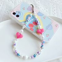 Stringting Pu Caiying Same Style Ins Style Special-shaped Imitation Pearl Love Handmade Beaded Anti-lost Mobile Phone Charm Women sku image 4