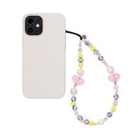 Stringting Pu Caiying Same Style Ins Style Special-shaped Imitation Pearl Love Handmade Beaded Anti-lost Mobile Phone Charm Women main image 3
