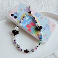 Stringting Pu Caiying Same Style Ins Style Special-shaped Imitation Pearl Love Handmade Beaded Anti-lost Mobile Phone Charm Women sku image 5