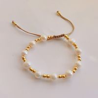 Fashion Mosaic Natural Freshwater Pearl Copper Plating Bracelets 1 Piece main image 4