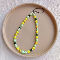 Stringting Japanese And Korean Partysu Smiley Face Lime Element Handmade Beaded Ins Style Same Style Phone Chain Pendant main image 5