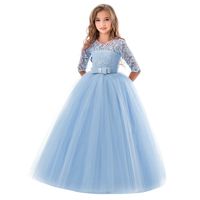 Fashion Flower Bow Knot Lace Cotton Blend Polyester Girls Dresses main image 4
