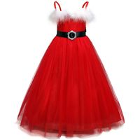Christmas Princess Color Block Patchwork Cotton Blend Polyester Girls Dresses main image 3