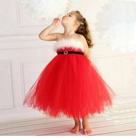 Christmas Princess Color Block Patchwork Cotton Blend Polyester Girls Dresses main image 2