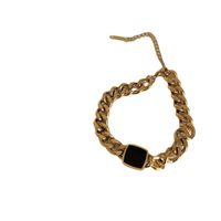 Wholesale Fashion Square Titanium Steel Inlay Artificial Gemstones Rings Bracelets Necklace main image 4