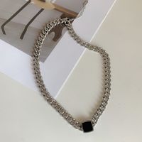 Wholesale Fashion Square Titanium Steel Inlay Artificial Gemstones Rings Bracelets Necklace sku image 6