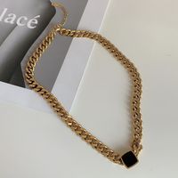Wholesale Fashion Square Titanium Steel Inlay Artificial Gemstones Rings Bracelets Necklace sku image 8