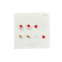 Fashion Bell Elk Alloy Plating Christmas Women's Ear Studs 4 Pairs main image 4