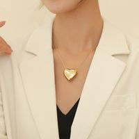 Mode Herzform Titan Stahl Überzug Halskette 1 Stück main image 1