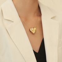 Fashion Heart Shape Titanium Steel Plating Necklace 1 Piece main image 5