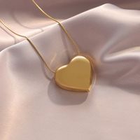 Fashion Heart Shape Titanium Steel Plating Necklace 1 Piece main image 4