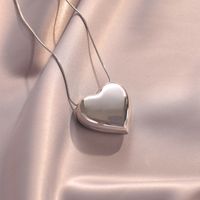 Fashion Heart Shape Titanium Steel Plating Necklace 1 Piece main image 2