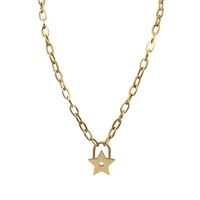 Moda Estrella Acero Titanio Enchapado Embutido Diamantes De Imitación Collar Colgante 1 Pieza main image 2
