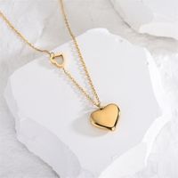 Fashion Heart Shape Titanium Steel Plating Pendant Necklace 1 Piece main image 4