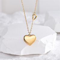 Fashion Heart Shape Titanium Steel Plating Pendant Necklace 1 Piece main image 3