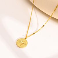 Fashion Round Star Stainless Steel Plating Pendant Necklace 1 Piece main image 4