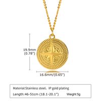 Fashion Round Star Stainless Steel Plating Pendant Necklace 1 Piece main image 5