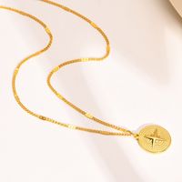 Fashion Round Star Stainless Steel Plating Pendant Necklace 1 Piece main image 1