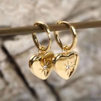 Fashion Heart Shape Titanium Steel Plating Inlay Zircon Drop Earrings 1 Pair main image 4