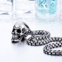 Fashion Skull Titanium Steel Plating Pendant Necklace 1 Piece main image 2