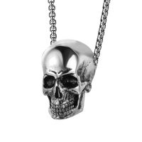 Fashion Skull Titanium Steel Plating Pendant Necklace 1 Piece sku image 3