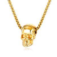 Fashion Skull Titanium Steel Plating Pendant Necklace 1 Piece sku image 4