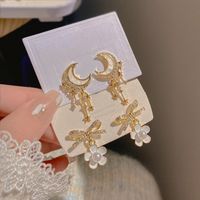 Elegant Bow Knot Alloy Inlay Artificial Pearls Rhinestones Women's Drop Earrings 1 Pair main image 1