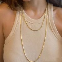 Fashion Solid Color Titanium Steel Plating Layered Necklaces 1 Piece main image 2