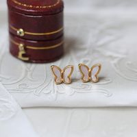 Großhandel Süss Schmetterling Titan Stahl Überzug Ohrringe Halskette main image 4