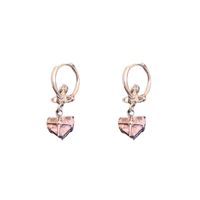 Fashion Heart Shape Copper Inlay Zircon Drop Earrings 1 Pair main image 5