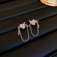 Fashion Heart Shape Copper Inlay Zircon Drop Earrings 1 Pair sku image 1