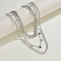 Stainless Steel Fashion Layered Heart Shape Necklace sku image 1