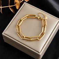 Simple Style Commute Solid Color 304 Stainless Steel 18K Gold Plated Bracelets In Bulk sku image 1