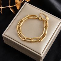 Style Simple Commuer Couleur Unie Acier Inoxydable 304 Plaqué Or 18K Bracelets En Masse sku image 1