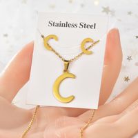 Fashion Letter Titanium Steel Plating Women's Earrings Necklace 1 Set sku image 3