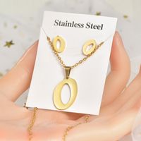Fashion Letter Titanium Steel Plating Women's Earrings Necklace 1 Set sku image 15