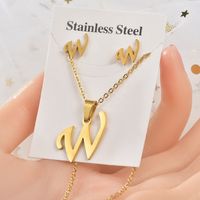 Fashion Letter Titanium Steel Plating Women's Earrings Necklace 1 Set sku image 21