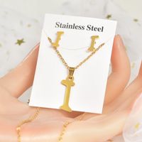 Fashion Letter Titanium Steel Plating Women's Earrings Necklace 1 Set sku image 9