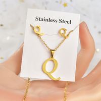 Fashion Letter Titanium Steel Plating Women's Earrings Necklace 1 Set sku image 16