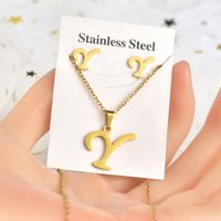 Fashion Letter Titanium Steel Plating Women's Earrings Necklace 1 Set sku image 23