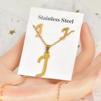 Fashion Letter Titanium Steel Plating Women's Earrings Necklace 1 Set sku image 10