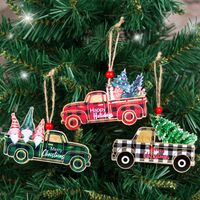Weihnachten Mode Auto Holz Gruppe Hängende Ornamente 1 Stück main image 1