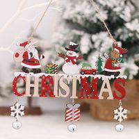 Christmas Fashion Letter Snowman Wood Party Hanging Ornaments 1 Piece sku image 2