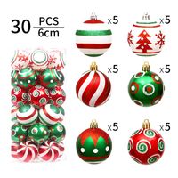 Christmas Fashion Stripe Plastic Party Hanging Ornaments 1 Set main image 4