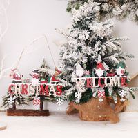 Christmas Fashion Letter Snowman Wood Party Hanging Ornaments 1 Piece main image 1